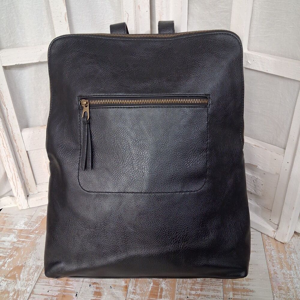 NWOT Universal Thread Black Convertible Backpack Tote Bag Minimalist Boho READ